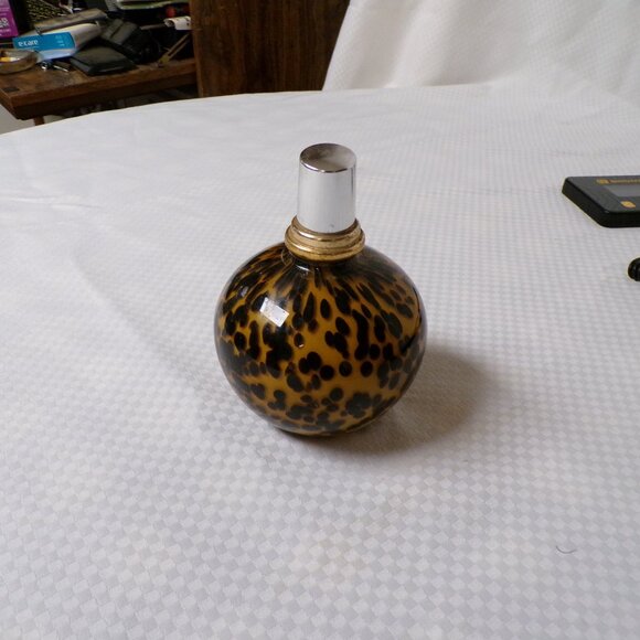 Selene Vintage Venetian Murano Style Art Glass Oil Lamp w/ Amber